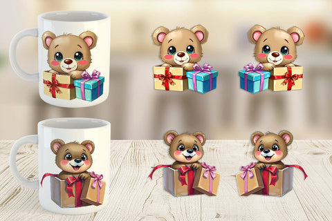 Mug Wrap Bear Cub Gift Sublimation artnoy 