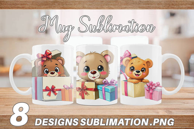 Mug Wrap Bear Cub Gift Sublimation artnoy 