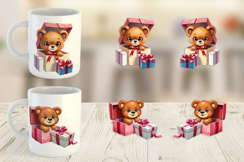 Mug Wrap Bear Gift Sublimation artnoy 