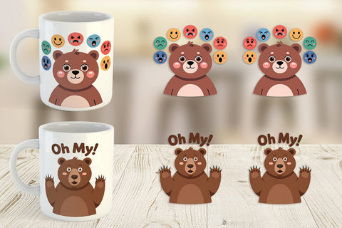 Mug Wrap Bear Mood Sublimation artnoy 