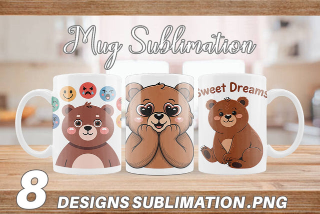 Mug Wrap Bear Mood Sublimation artnoy 