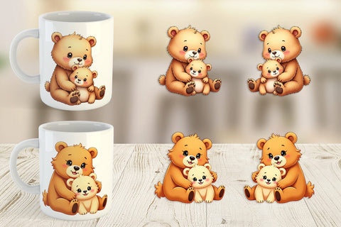 Mug Wrap Bear Mother's Day Sublimation artnoy 