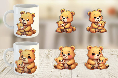 Mug Wrap Bear Mother's Day Sublimation artnoy 