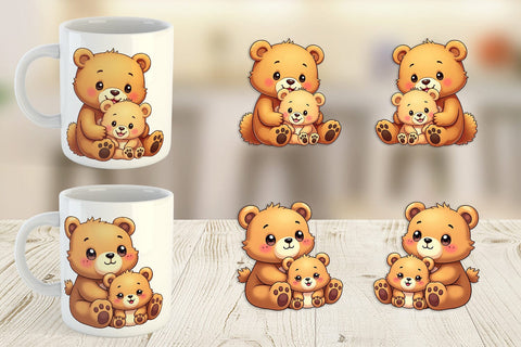 Mug Wrap Bear Mother's Day Sublimation artnoy 