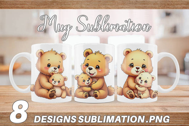 Mug Wrap Bear Mother's Day Sublimation artnoy 