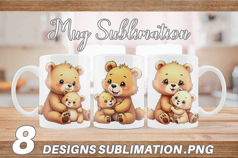 Mug Wrap Bear Mother's Day Sublimation artnoy 