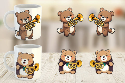 Mug Wrap Bear New Year Sublimation artnoy 