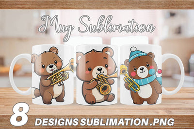Mug Wrap Bear New Year Sublimation artnoy 