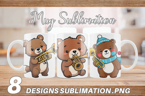 Mug Wrap Bear New Year Sublimation artnoy 