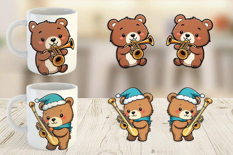 Mug Wrap Bear New Year Sublimation artnoy 