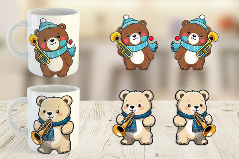 Mug Wrap Bear New Year Sublimation artnoy 