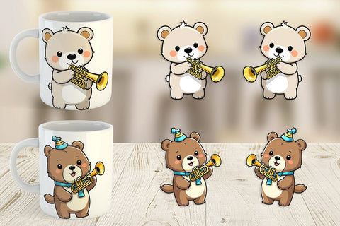 Mug Wrap Bear New Year Sublimation artnoy 