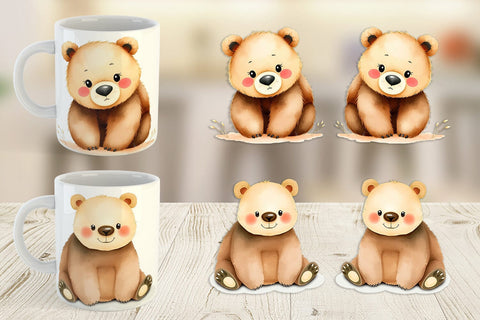 Mug Wrap Bear Wildlife Sublimation artnoy 