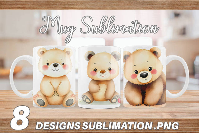Mug Wrap Bear Wildlife Sublimation artnoy 