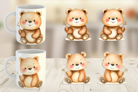 Mug Wrap Bear Wildlife Sublimation artnoy 