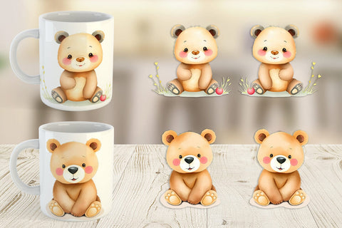 Mug Wrap Bear Wildlife Sublimation artnoy 