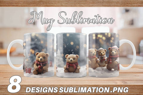 Mug Wrap Bears Christmas Sublimation artnoy 