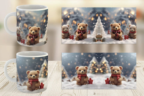 Mug Wrap Bears Christmas Sublimation artnoy 