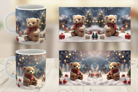 Mug Wrap Bears Christmas Sublimation artnoy 