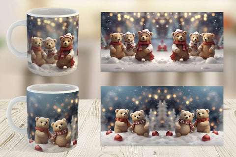Mug Wrap Bears Christmas Sublimation artnoy 