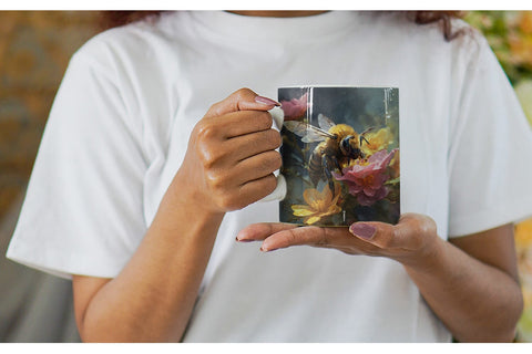 Mug Wrap Bee and Flower Sublimation artnoy 