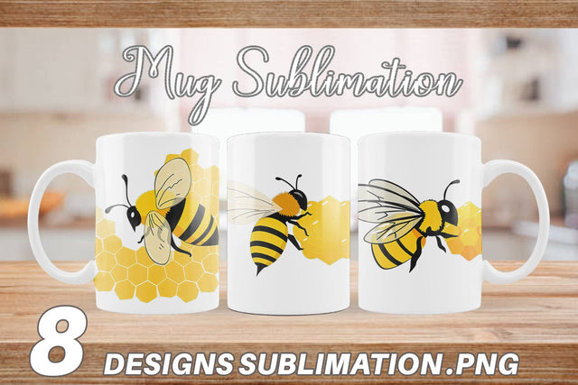 Mug Wrap Bee and Honeycomb Sublimation artnoy 