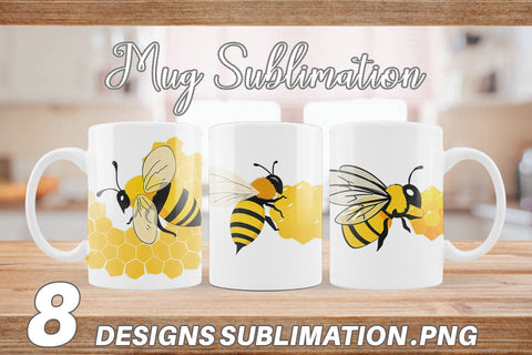 Mug Wrap Bee and Honeycomb Sublimation artnoy 