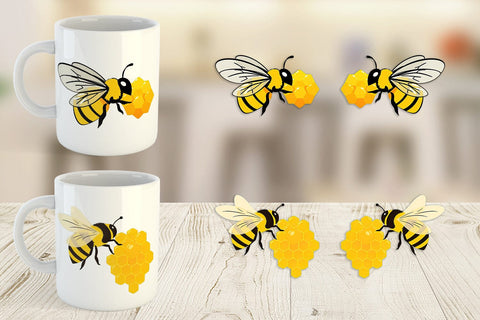 Mug Wrap Bee and Honeycomb Sublimation artnoy 
