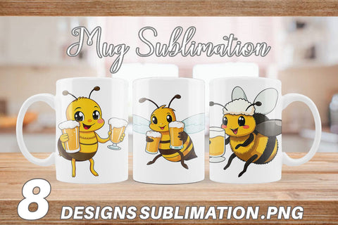 Mug Wrap Bee Beer Day Sublimation artnoy 