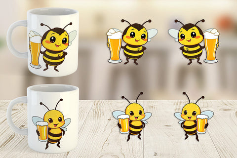 Mug Wrap Bee Beer Day Sublimation artnoy 