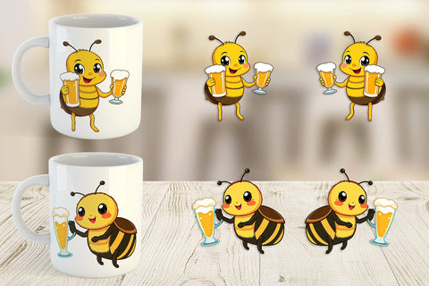 Mug Wrap Bee Beer Day Sublimation artnoy 