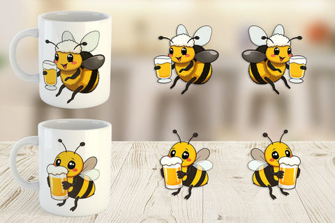 Mug Wrap Bee Beer Day Sublimation artnoy 