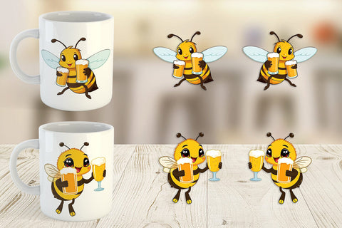 Mug Wrap Bee Beer Day Sublimation artnoy 