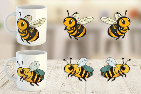 Mug Wrap Bee with Backpack Sublimation artnoy 