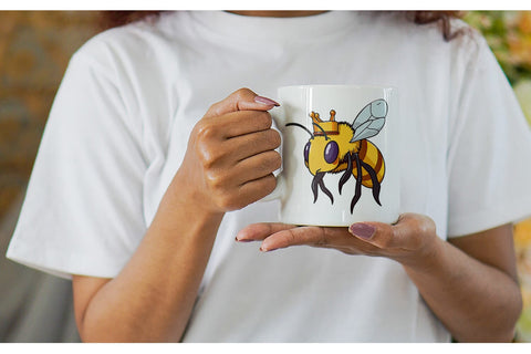 Mug Wrap Bee with Crown Sublimation artnoy 