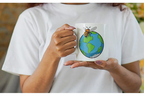 Mug Wrap Bee with Earth Sublimation artnoy 