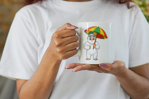 Mug Wrap Big Eye Summer Monster Surfing Sublimation artnoy 