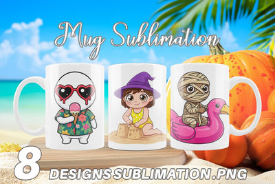 Mug Wrap Big Eye Summerween Beach Party Sublimation artnoy 