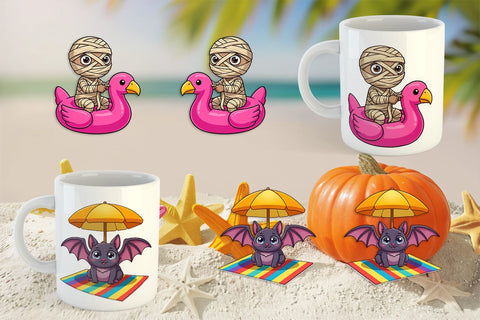 Mug Wrap Big Eye Summerween Beach Party Sublimation artnoy 