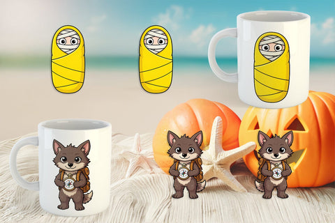 Mug Wrap Big Eye Summerween Camping Sublimation artnoy 