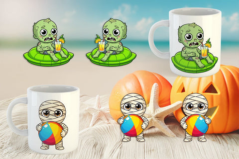 Mug Wrap Big Eye Summerween Pool Party Sublimation artnoy 