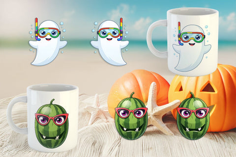 Mug Wrap Big Eye Summerween Pool Party Sublimation artnoy 