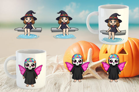Mug Wrap Big Eye Summerween Pool Party Sublimation artnoy 