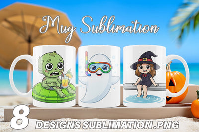 Mug Wrap Big Eye Summerween Pool Party Sublimation artnoy 