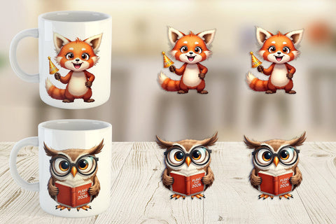 Mug Wrap Big-Eyed New Year's Animal Party 2026 Sublimation artnoy 