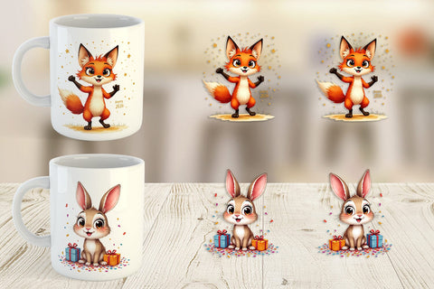 Mug Wrap Big-Eyed New Year's Animal Party 2026 Sublimation artnoy 