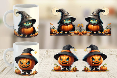 Mug Wrap Big Scary Pumpkin Sublimation artnoy 