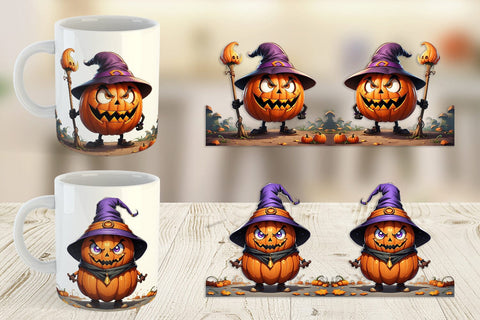 Mug Wrap Big Scary Pumpkin Sublimation artnoy 