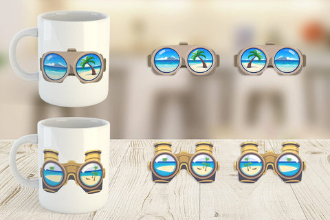 Mug Wrap Binoculars Sublimation artnoy 