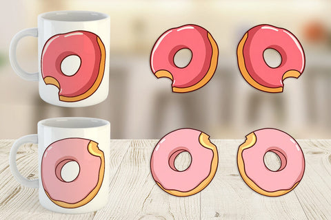 Mug Wrap Bitten Donut Sublimation artnoy 